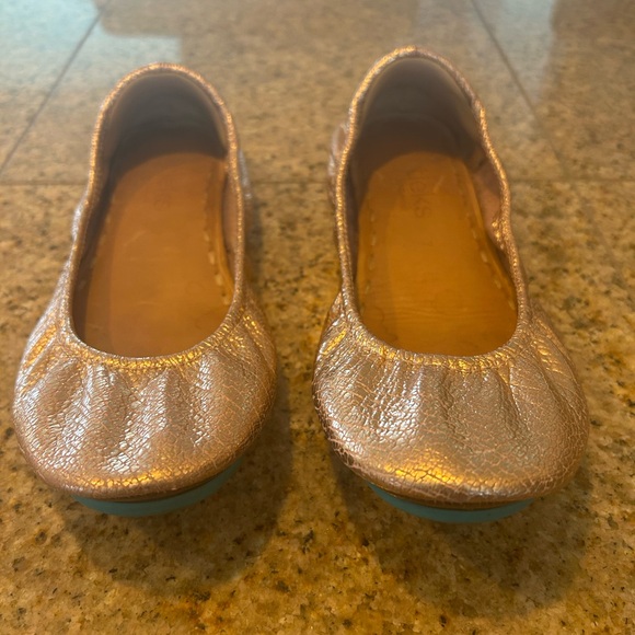 Tieks Rose Gold and Teal Foldable Flats - Picture 4 of 8